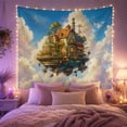 thumbnail image 2 of Clock Faces Gears with Level Floating House Perched, Mystical Fantasy for Space Lovers, Galaxy Room Decor, Mother'S Day Gift, Tapestry Wall Hanging for Bedroom and Dorm, 2 of 7