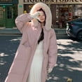 thumbnail image 6 of Womens Winter Coats Puffer Jacket Womens Winter Jacket With Hood Waist And Overcoat Solid Outer Long Sleeve Coats With Pocket, 6 of 8