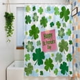 thumbnail image 3 of Pink St. Patrick's Day Small Stall Shower Curtain, Waterproof Shower Curtains for Bathroom, Green Shamrock Leaves Blue Cloud Washable Fabric Bath Curtain for Bathtub with Hooks 36x78 Inches, 3 of 9