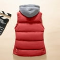 thumbnail image 6 of Tiqkatyck Sweater Vest Ladies Fashion Pure Color Zipper Cotton Waistcoat Waistcoat Short Warm Vest Puffer Vest Women Wine, 6 of 6