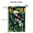 thumbnail image 3 of PHYHOO St Patricks Day Skeleton Garden Flag Shamrocks Skull Garden Flag Double Sided Vertical Burlap Farmhouse Welcome Yard Flag Holiday Outdoor Decor White, 3 of 6