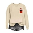 thumbnail image 6 of Lorytime Womens Christmas Sweatshirts Santa Claus Print Shirt Crew Neck Long Sleeve Pullover Loose Tops for Holiday, 6 of 6