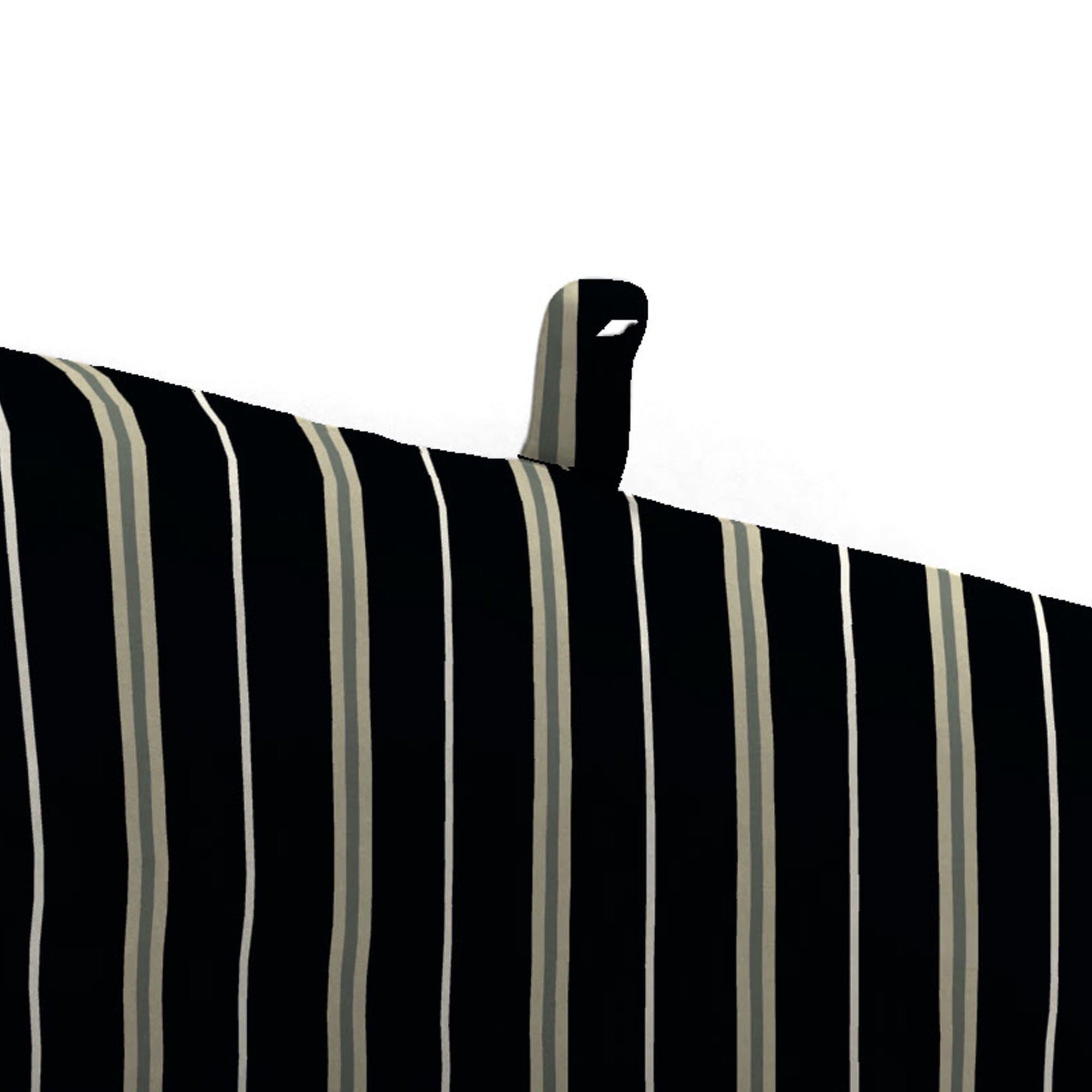Jordan Manufacturing 72" x 22" Platt Ink Black Stripe Rectangular Outdoor Chaise Lounge Cushion with Ties and Hanger Loop