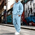 thumbnail image 6 of Mens Athletic Outfit Sets Zeliretfy Men's Hoodies Tracksuit Sweatsuit Sweatshirt and Sweatpant for Men 2 Piece Sets, Pullover Shirts and Pants Sportswear Set, 6 of 7