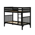 thumbnail image 3 of Max & Lily Bunk Bed, Scandinavian Solid Wood Twin over Twin Bunk Beds for Kids, Black, 3 of 11