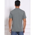 thumbnail image 3 of DARING DIVA Men's Henley Crew Neck Short Sleeve Button Down T-Shirt M Gray, 3 of 7