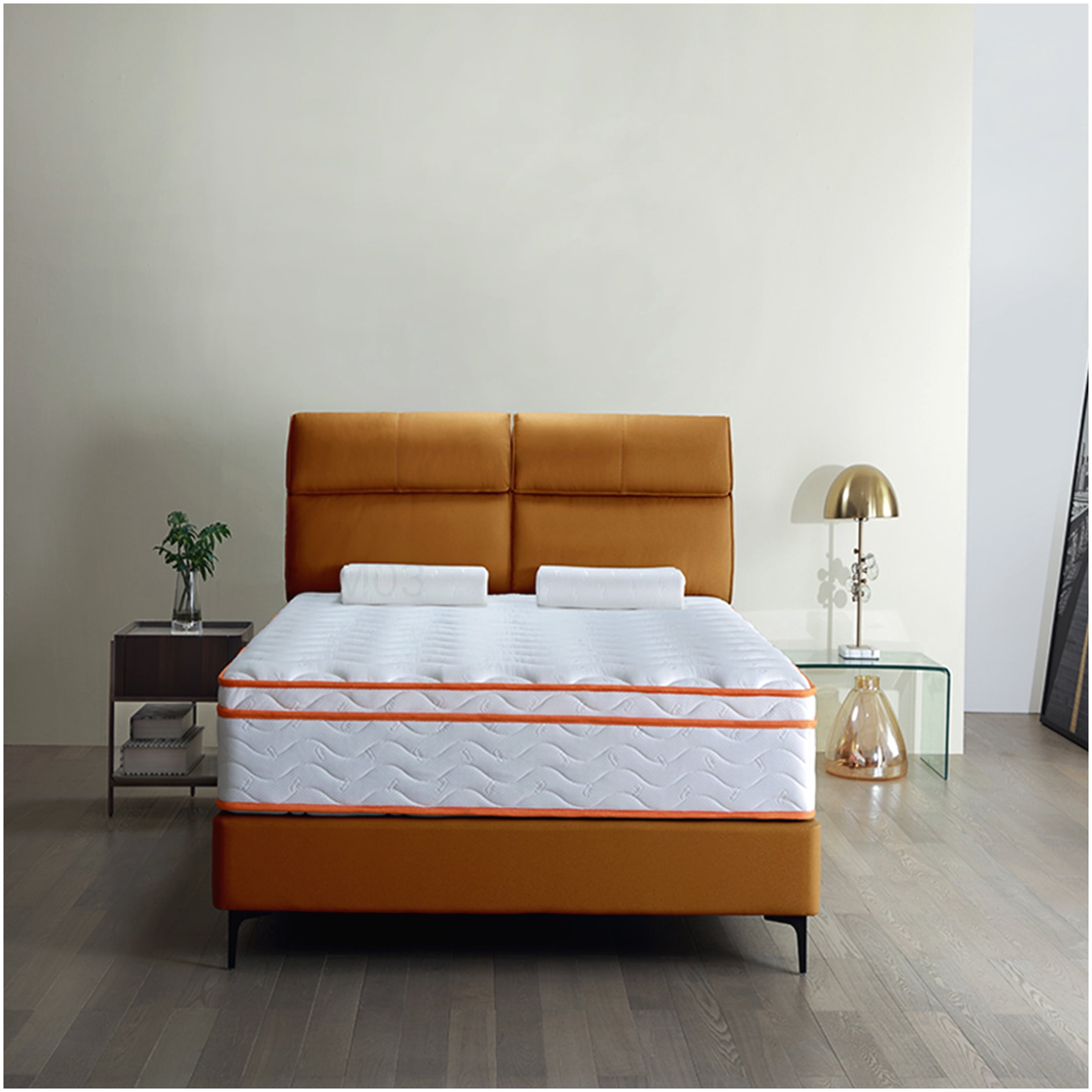 CHAMPFLAG King Size Mattress 10 Inch Hybrid, Medium Firm Feel, Gel Memory Foam, Pocket Coils for Support, Motion Transfer Isolation, Fiberglass-Free