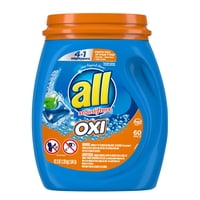 all Mighty Pacs Laundry Detergent, 4 in 1 with OXI , Tub, 60 Count