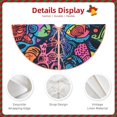 thumbnail image 4 of Kdxio Neon Graffiti Urban Art Print Christmas Tree Skirt Christmas Xmas Tree Skirts Mat for New Year Holiday Christmas Party Decorations-30", 4 of 7