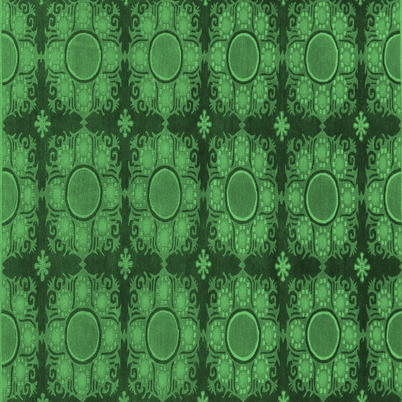 Ahgly Company Indoor Square Abstract Emerald Green Modern Area Rugs, 4' Square