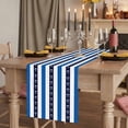 thumbnail image 2 of Anchor Stripe 70 Inch Table Runner, Navy Blue Nautical Coastal White Sea Farmhouse Dresser Scarf Cotton & Linen Tablerunner for Dining/Kitchen Island/Holiday Party Décor 13" x 70", 2 of 9