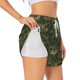 thumbnail image 1 of Balery Green Camouflage Skull Pantalones cortos deportivos para mujer con forro y dos bolsillos, elásticos, para entrenamiento, gimnasio, yoga-Large, 1 of 7