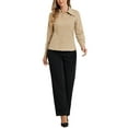 thumbnail image 2 of INSPIRE CHIC Women's Point Collar Long Sleeve Button Shirt, 2 of 5