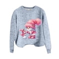 thumbnail image 4 of HOWPAY Chandails de Noël pour Femmes Style Noël Imprimé Blouse Décontractée Col Rond Manches Longues Chandail Confortable Léger Vêtements d'Automne Bleu Clair G, 4 of 4