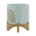 thumbnail image 7 of Sagebrook Home 8" Arch Planter With Stand, Mint, Round, Ceramic, Contemporary, 8"L X 8"W X 9"H, Rainbow, 7 of 7