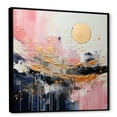 thumbnail image 2 of Designart "Modern Liquid Shapes in Gold and Pink III" Abstract Framed Wall Art - Gold Abstract Modern Shapes Living Room Framed Canvas Art, 2 of 6