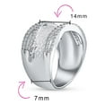 thumbnail image 4 of Bling Jewelry Womens Modern Criss Cross CZ Accent Cocktail Statement Band Ring Brushed Matte Finish, 4 of 6
