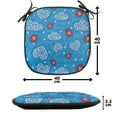 thumbnail image 3 of Ladybugs Chair Seating Cushion, Ladybugs and Ornate Clouds Magic in the Air Pure Hope Creatures Art Design Print, Soft Seat Pads for Office with Anti-slip Backing, 16"x16", Blue Red, by Ambesonne, 3 of 6