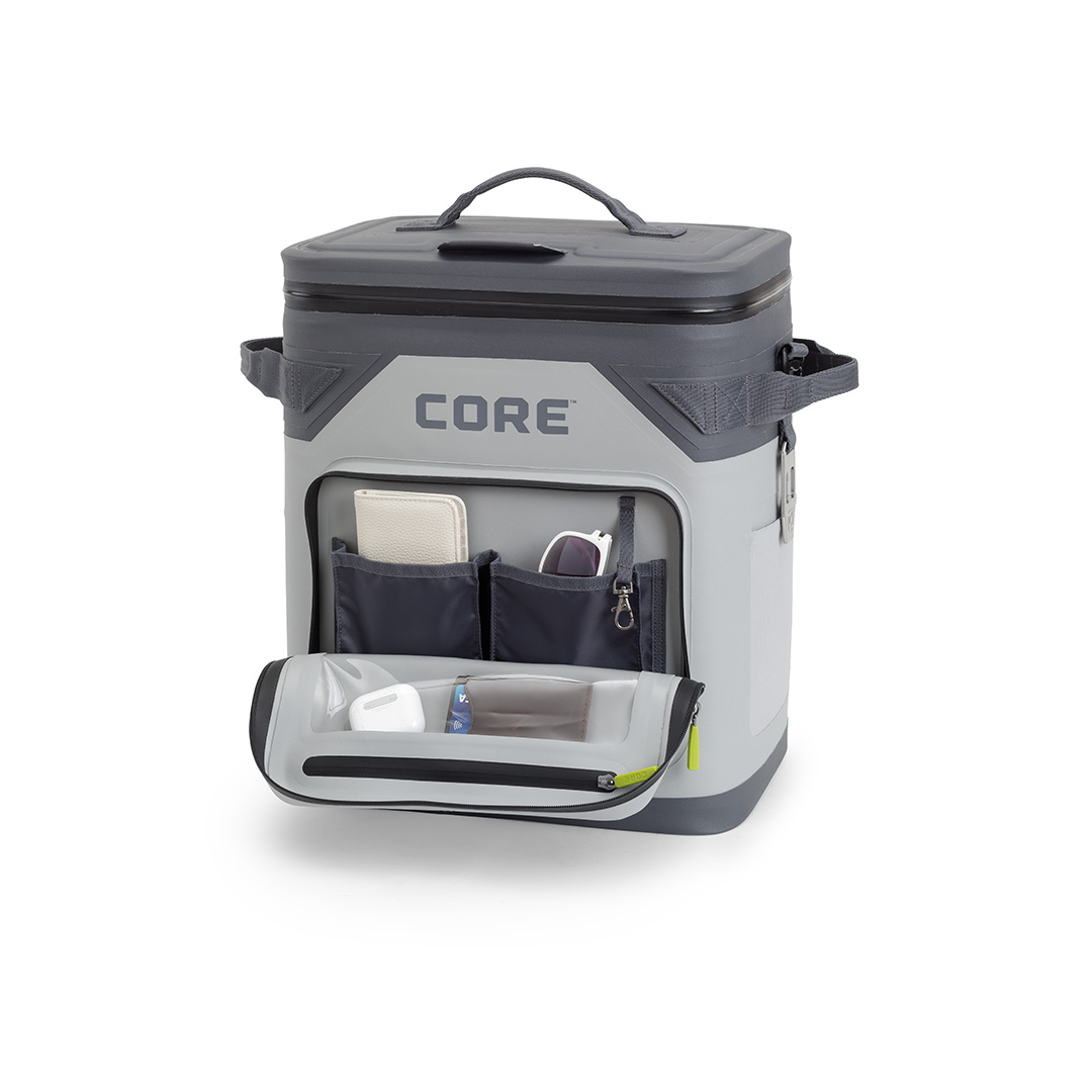 CORE 36 Can Climakeep Magnetic Soft Cooler, Leakproof Cooler, Waterproof Zipper, Shadow Gray