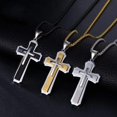 thumbnail image 3 of Fashion Polished Diverse Christian Men and Women Religious Cross Pendant Necklace Stainless Steel 24 Inch Chain, 3 of 4