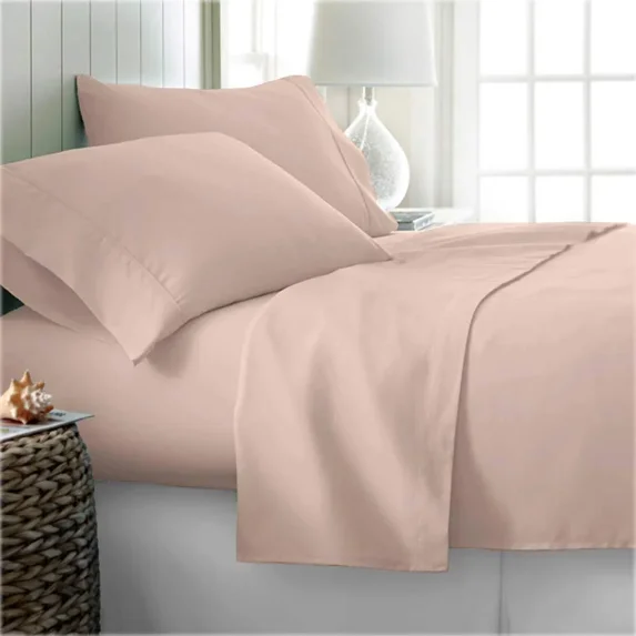 600 Thread Count 100% Egyptian Cotton Pillow Cases, Queen Pillowcase Set of 2 Long-Staple Pillow Cover for Sleeping Soft & Silky Sateen Weave Hotel Pillowcases (Blush Solid)