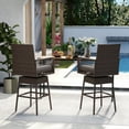 thumbnail image 2 of Topbuy 2PCS Outdoor 360�� Swivel Bar Stool Rattan Bar Height Chair with Removable Cushion, 2 of 10