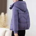 thumbnail image 4 of PiGOGI Women's Winter Jacket Hooded Casual Winter Coat Fall Outerwear Purple L, 4 of 6