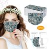 ICQOVD Disposable Face Masks Unisex Adults Floral Print 3-Layer Masks 50Pcs