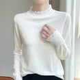 thumbnail image 2 of JMYHOAM Sweaters pour Femmes Mode Décontractée Col Rond Couleur Unie Chandail de Base Ample Tricot, 2 of 6