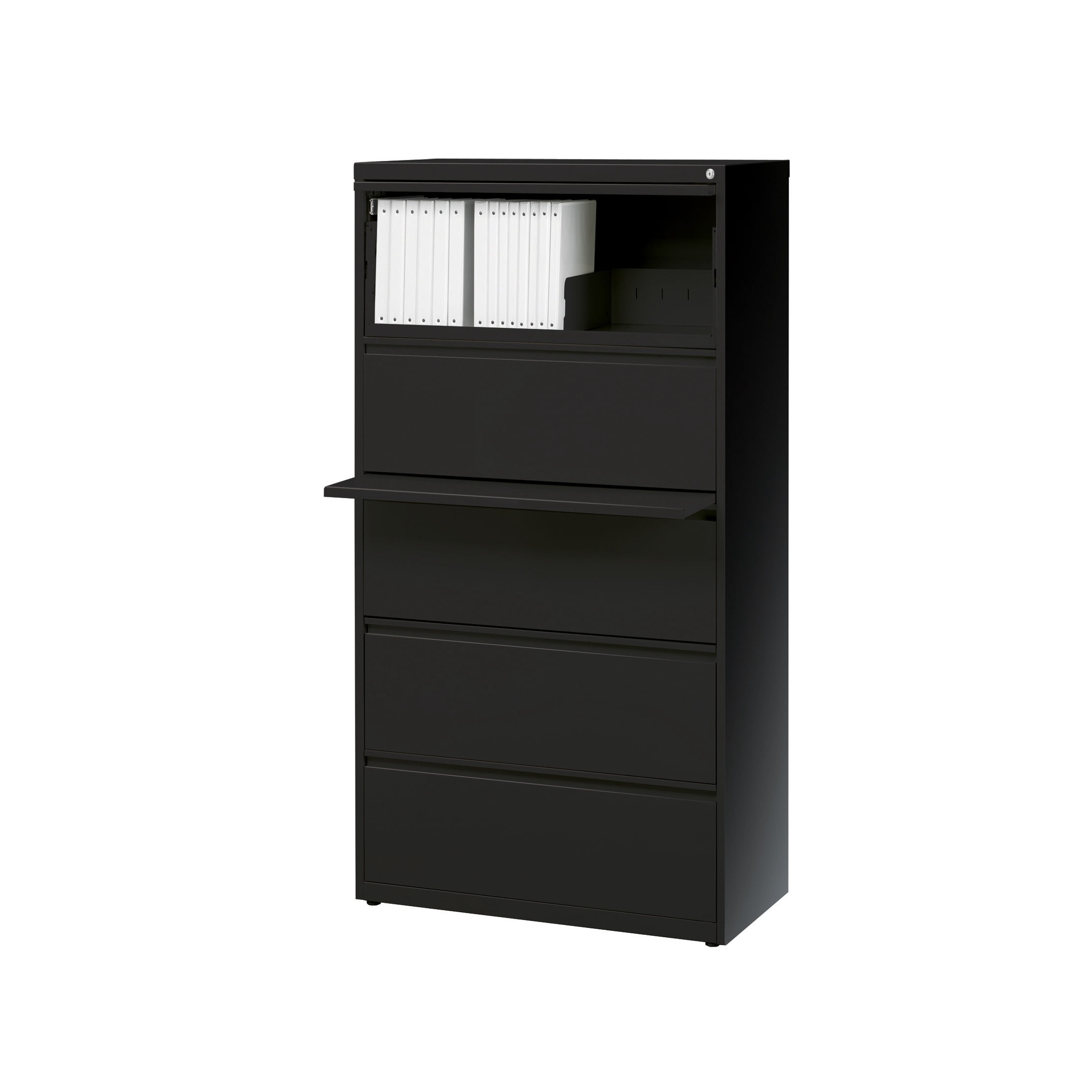 Hirsh 30 inch Wide 5 Drawer Metal Lateral File Cabinet for Home and Office, Holds Letter, Legal and A4 Hanging Folders, Black