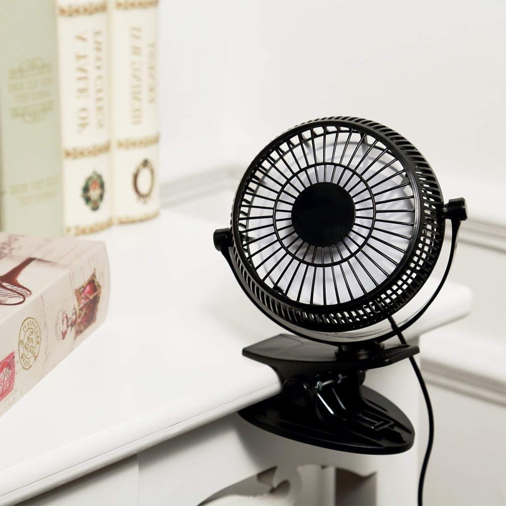 Clip On Mini Electric Cooling Fan With USB Portable Oscillating Small Table Desk 