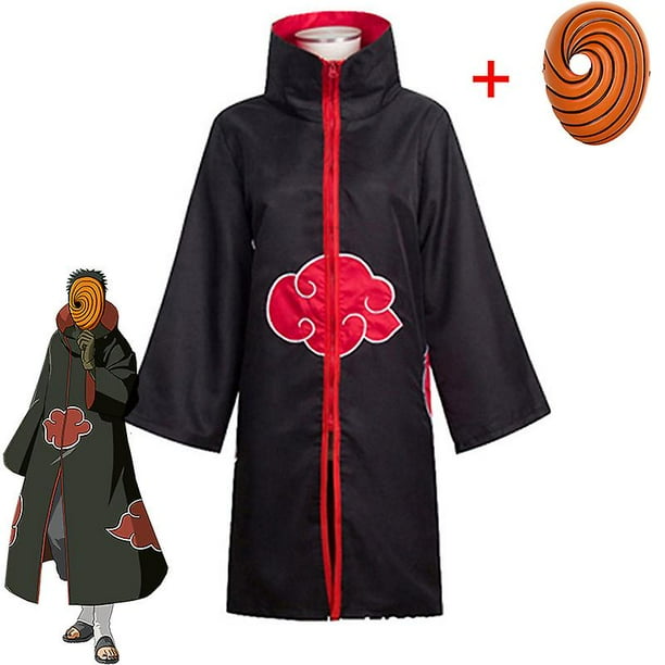 2023-tobi Obito Cosplay Costume Akatsuki Long Sleeve Cloak Halloween Carnival Funny Adult Cosplay Costume zhangyuxiang LED