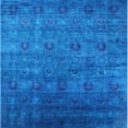 thumbnail image 1 of Ahgly Company Indoor Square Mid-Century Modern Deep SkyBlue Oriental Area Rugs, 5' Square, 1 of 6