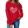 thumbnail image 2 of Sweatshirt for Women Fashion Valentines Day Comfortable Heart Printed Pullover Tops Trendy Loose Long Sleeve Crew Neck Blouse Sweatshirt XS-XL, 2 of 7