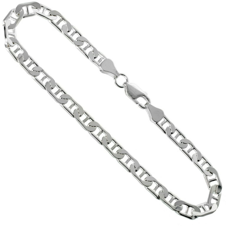 8mm 925 Mariner Sterling Silver Solid Chain Necklace Diamond Cut