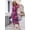 Plum, variant on Merokeety Womens Summer Dresses Tie Dye Mesh Ruched Bodycon Dress Plum l