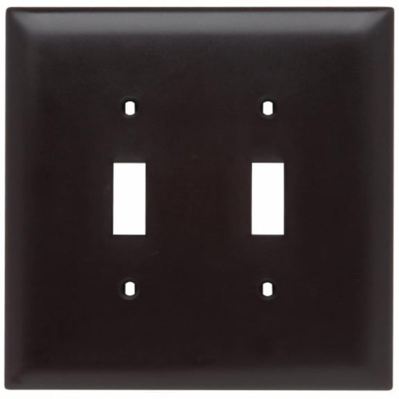 Pass and Seymour TPJ2 Brown Trademaster Jumbo Two Gang Toggle Light Switch Wall Plate