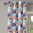 thumbnail image 2 of Ambesonne Vintage Grommet Curtain, Clock with Roman Digits, 50" x 108", Blue and Dark Orange, 2 of 6