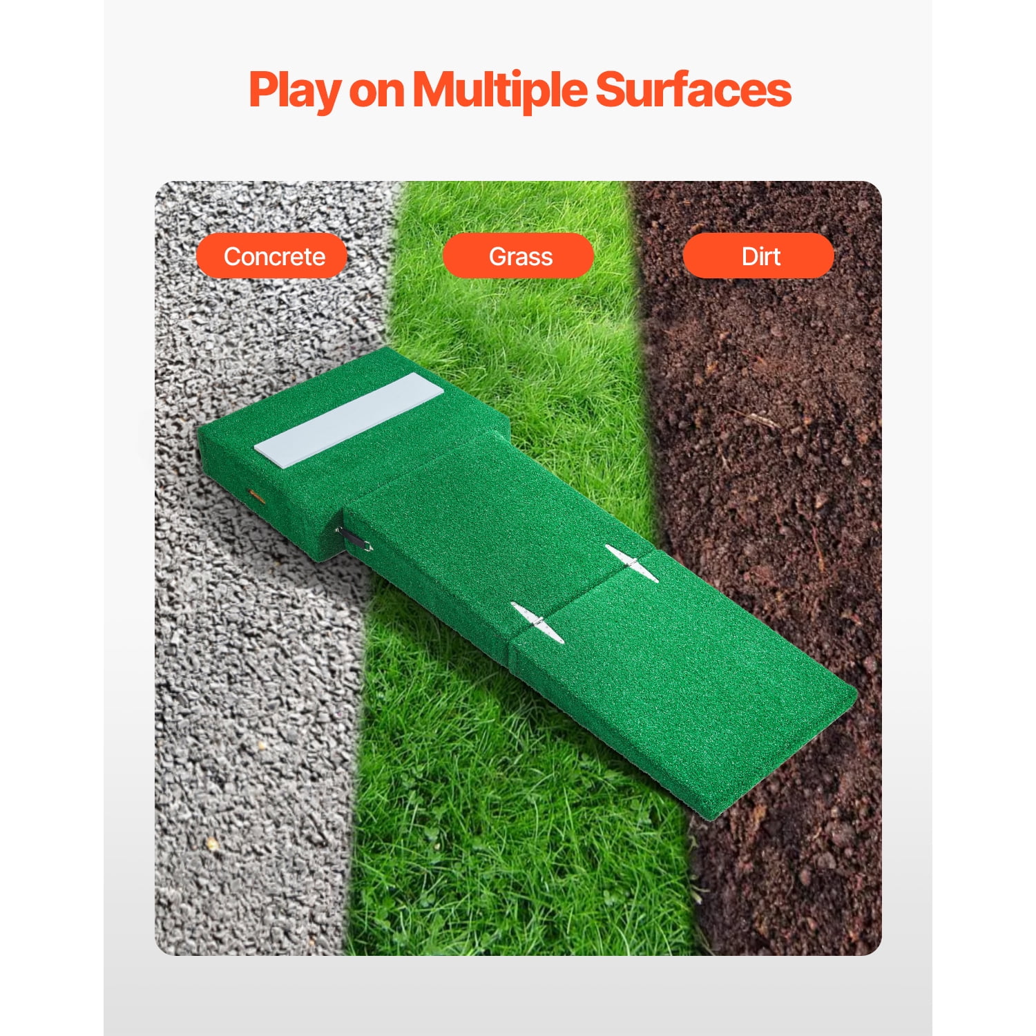 KFFKFF Pitching Hill, Movable Baseball Thrower's Hill, 77 in Indoor Outdoor Tossing Exercise and Coaching Gear, Softball Tossing Assistance with Durable Grass, Pitching Block, Transport Handles