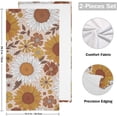 thumbnail image 2 of Dreamtimes Fall Floral Sunflower Dish Towels Kitchen Towel 2 PCS, Autumn Daisy Hand Towels Ultra Soft and Highly Absorbent,Decorative Fingertip Face Towel for Bathroom Hotel, 28.3"x14.4", 2 of 5