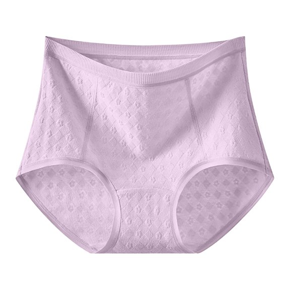 Kilaqueen Womens High Waisted Full Coverage Briefs, Breathable Textured Panties with Wide Waist Panel for Work, Lounging and Everyday Wear