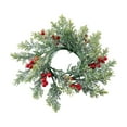thumbnail image 2 of 10 Inch Artificial Christmas Candle Rings Cedar Pine Garland Wreaths with Red Berries Pinecones Pine Needles Candle Ring Holder for Christmas Winter Wedding Holiday Table Centerpiece Decorations, 2 of 6