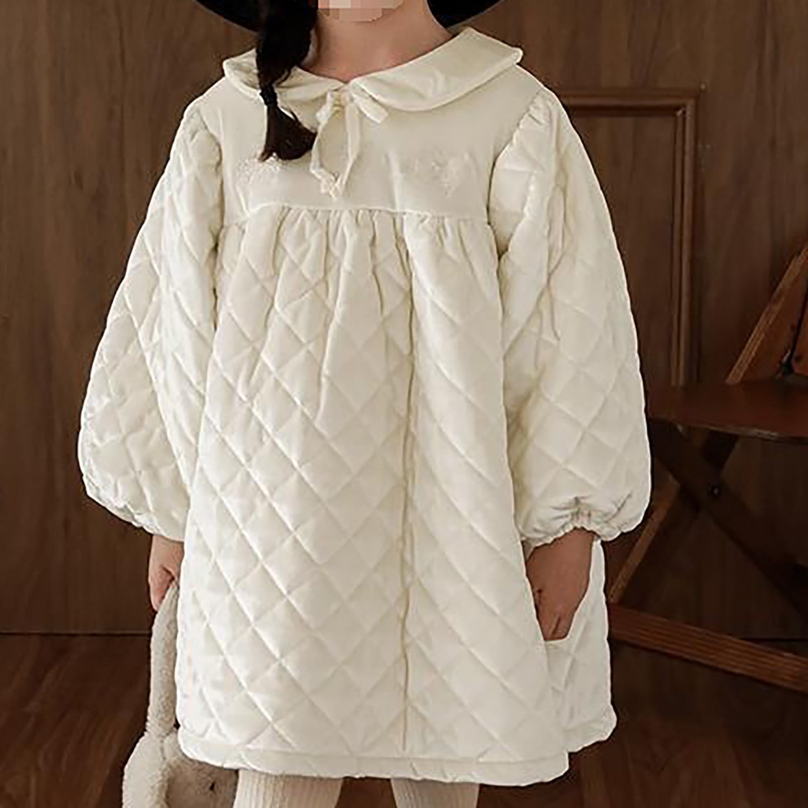 Povozer Toddler Dress Baby Girl Outfit Vintage Princess Dresses Cute Clothes(Beige,18-24M)