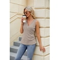 thumbnail image 3 of Summer V-neck Crossover Sleeveless Button Short-sleeved Slim T-shirt For Women, 3 of 10