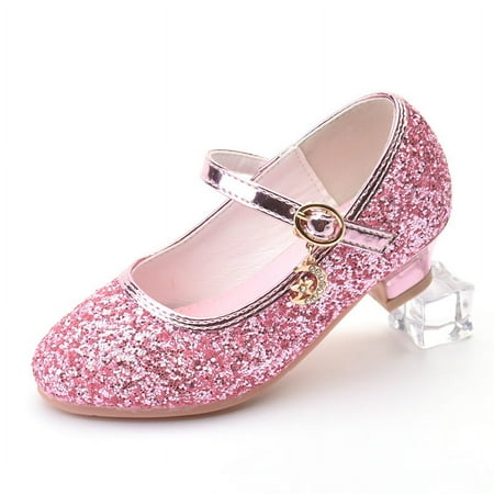 

Children‘s Shoes Girls‘ Shoes Little Girl‘s Single Shoes Silver High Heel Dress Catwalk Children‘s Watch Crystal Shoes for Performance
