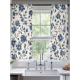 thumbnail image 2 of Navy Blue Floral Sheer Curtains 63 Inch Length 2 Panels Set, Spring Vintage Blossom Botanical Voile Window Treatment Rod Pocket Curtains Sheers Drapes for Bedroom/Living Room/Kitchen 52x"63"x2, 2 of 7