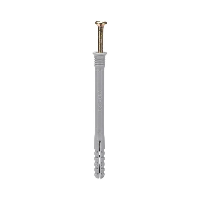 20pcs 10mmx120mm Plastic Expansion Pipe Column Concrete Anchor Wall Frame Fixings Tube With Screws Gray ,Strong Fixing Force