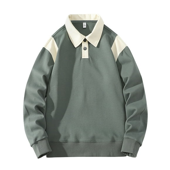 Gspmoly T-Shirt pour Homme, Haut à Boutons Imprimé Vintage de Mode pour Homme à Manches Longues Sans Capuchon, Hauts pour Sortir Offres