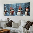 thumbnail image 2 of JEUXUS Christmas Snowman Wall Art Santa Claus Hat Red and White Scarf Posters Christmas Decor Snow Forest Scene Canvas Picture Framed Artwork Painting for Living Bedroom Office 12''x16''X3 Panels, 2 of 4
