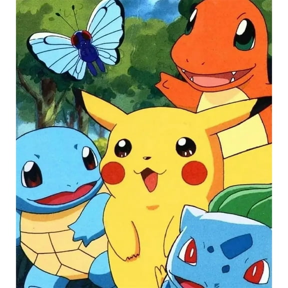 Pikachu Diamond Painting Set (for Adults) 5D DIY Anime Diamond Art Set (for Beginners) Round Full Diamond Diamond Painting Gem Art Crafts (Home Wall Decoration Gift)